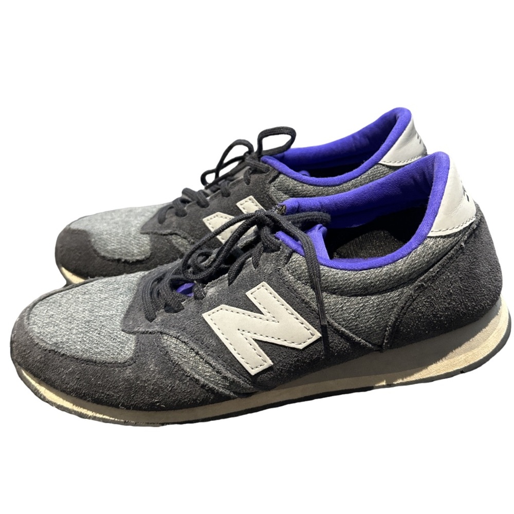 NEW BALANCE 420 women's purple/grey/white lightly-worn sneakers, size 7 1/2.